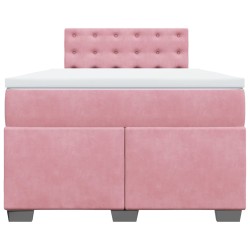 Boxspringbett mit Matratze Rosa 120x190 cm Samt