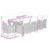 9-tlg. Garten-Bistro-Set mit Kissen Braun Poly Rattan