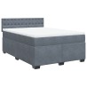 Boxspringbett mit Matratze Dunkelgrau 140x190 cm Samt