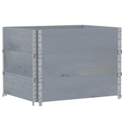 Paletten-Aufsatzrahmen 3 Stk. Grau 80x60 cm Massivholz Kiefer