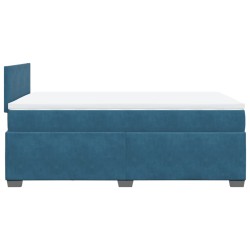 Boxspringbett mit Matratze Blau 120x200 cm Samt