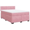 Boxspringbett mit Matratze Rosa 160x200 cm Samt