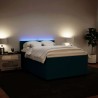 Boxspringbett mit Matratze Blau 140x190 cm Samt