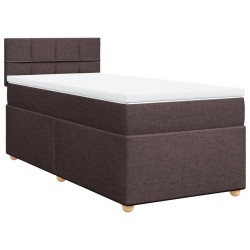 Boxspringbett mit Matratze Dunkelbraun 90x200 cm Stoff