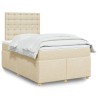 Boxspringbett mit Matratze Creme 120x200 cm Stoff