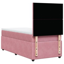 Boxspringbett mit Matratze Rosa 90x200 cm Samt