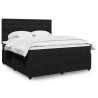 Boxspringbett mit Matratze Schwarz 180x200 cm Samt