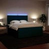 Boxspringbett mit Matratze Blau 180x200 cm Samt