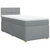 Boxspringbett mit Matratze Hellgrau 80x200 cm Stoff