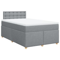 Boxspringbett mit Matratze Hellgrau 120x200 cm Stoff