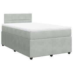 Boxspringbett mit Matratze Hellgrau 120x190 cm Samt