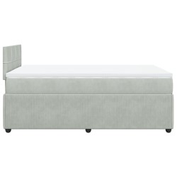 Boxspringbett mit Matratze Hellgrau 120x190 cm Samt