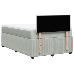 Boxspringbett mit Matratze Hellgrau 120x190 cm Samt