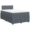 Boxspringbett mit Matratze Dunkelgrau 120x190 cm Samt