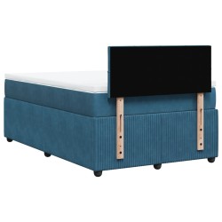 Boxspringbett mit Matratze Blau 120x200 cm Samt