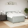 Boxspringbett mit Matratze Hellgrau 140x190 cm Samt