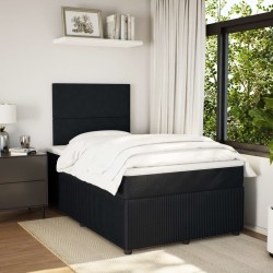 Boxspringbett mit Matratze Schwarz 120x190 cm Samt