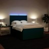 Boxspringbett mit Matratze Blau 140x190 cm Samt