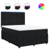 Boxspringbett mit Matratze Schwarz 160x200 cm Samt