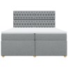 Boxspringbett mit Matratze Hellgrau 200x200 cm Stoff