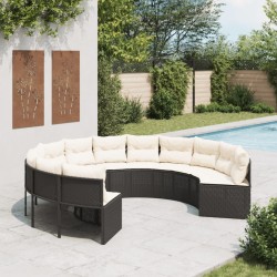 Gartensofa mit Kissen Rund...