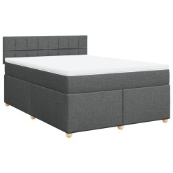 Boxspringbett mit Matratze Dunkelgrau 140x190 cm Stoff