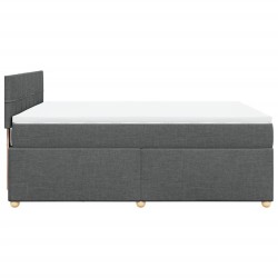 Boxspringbett mit Matratze Dunkelgrau 140x190 cm Stoff