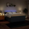 Boxspringbett mit Matratze Blau 200x200 cm Stoff