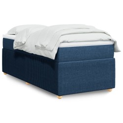 Boxspringbett mit Matratze Blau 90x190 cm Stoff