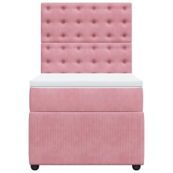 Boxspringbett mit Matratze Rosa 90x190 cm Samt