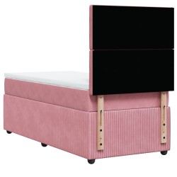 Boxspringbett mit Matratze Rosa 90x190 cm Samt