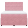 Boxspringbett mit Matratze Rosa 140x200 cm Samt