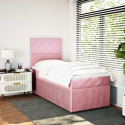 Boxspringbett mit Matratze Rosa 80x200 cm Samt