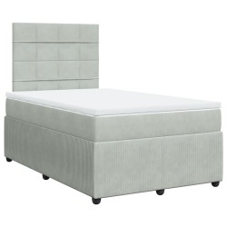 Boxspringbett mit Matratze Hellgrau 120x190 cm Samt