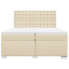 Boxspringbett mit Matratze Creme 200x200 cm Stoff