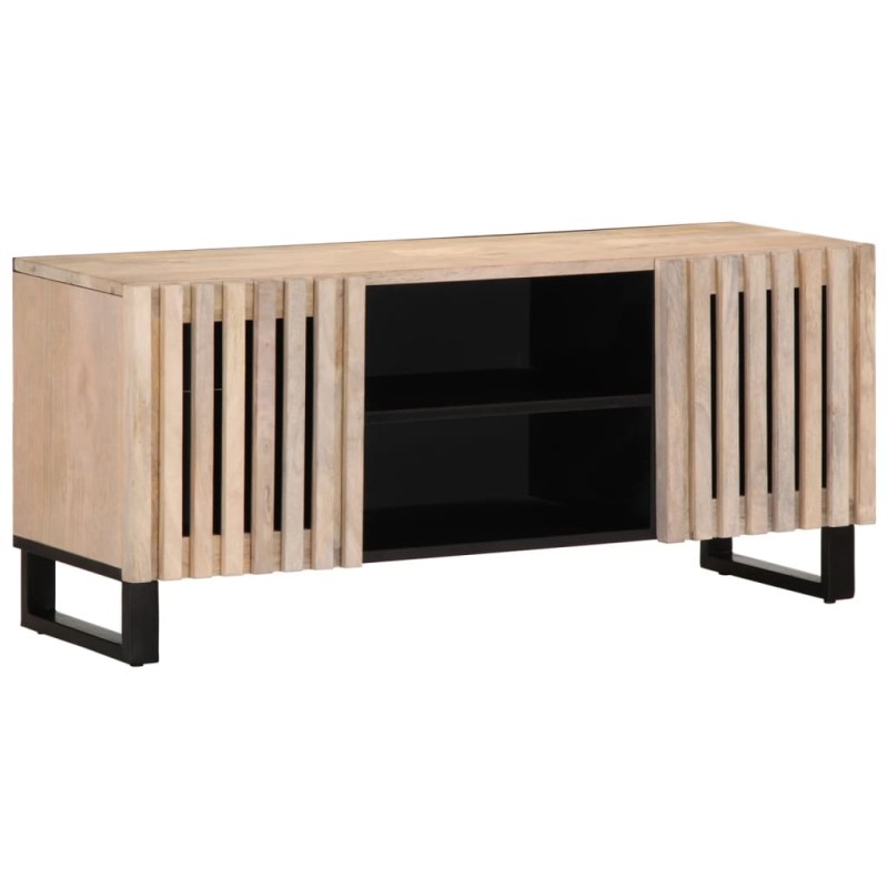 TV-Schrank Weiß 105x34x46 cm Massivholz Mango