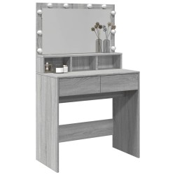 Schminktisch mit LED-Beleuchtung Grau Sonoma 80x41x134,5 cm