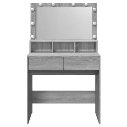 Schminktisch mit LED-Beleuchtung Grau Sonoma 80x41x134,5 cm