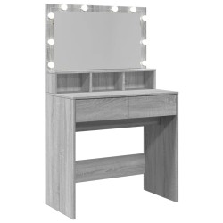 Schminktisch mit LED-Beleuchtung Grau Sonoma 80x41x134,5 cm