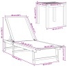 Sonnenliegen 2 Stk. mit Tisch Creme Massivholz Akazie Textilene