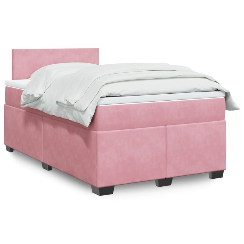 Boxspringbett mit Matratze Rosa 120x190 cm Samt