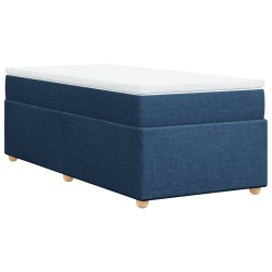 Boxspringbett mit Matratze Blau 100x200 cm Stoff