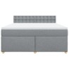 Boxspringbett mit Matratze Hellgrau 180x200 cm Stoff