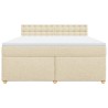 Boxspringbett mit Matratze Creme 180x200 cm Stoff