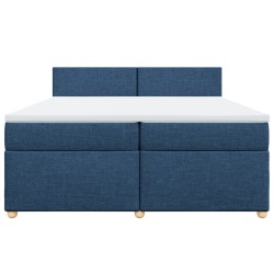 Boxspringbett mit Matratze Blau 200x200 cm Stoff