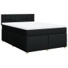 Boxspringbett mit Matratze Schwarz 140x190 cm Stoff