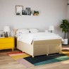 Boxspringbett mit Matratze Creme 140x200 cm Stoff