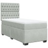 Boxspringbett mit Matratze Hellgrau 90x190 cm Samt