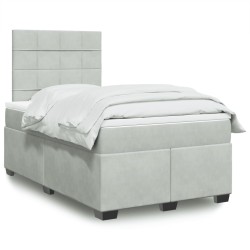 Boxspringbett mit Matratze Hellgrau 120x200 cm Samt