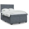 Boxspringbett mit Matratze Dunkelgrau 140x190 cm Samt